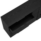 Manhattan Comfort - Clive 72" Commode double à 6 tiroirs style milieu du siècle moderne - Noir-Les façades de tiroirs sculptées présentent des ondulations verticales qui créent une surface rythmée et en relief
