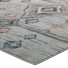 Modway - Jenica Diamant abstrait tribal marocain vieilli Tapis de 5 pi l x 8 pi L - Argent, bleu, beige et brun-Haute densité / Tissé à la machine
