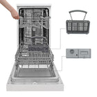 BLACK+DECKER - Lave-vaisselle portatif 18 po - capacité de 8 couverts - 6 programmes de lavage - blanc-Options de séchage à haute température et à chaud.