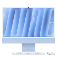 Apple - iMac 24 po - Puce M4 - GPU 10 cœurs - 256 Go SSD - Mémoire unifiée 16 Go - Bleu - Anglais-S’harmonise à votre espace: Avec sa finesse prodigieuse et ses sept couleurs pimpantes, cet ordinateur de bureau tout-en-un donne du style à n’importe quel espace.