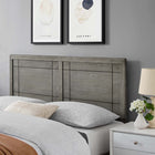 Modway - Archie Bois Tête de lit King, Gris-Bois d’hévéa et placage MDF