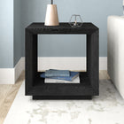 Hudson&Canal - Table d'appoint rectangulaire Tannen de 56 cm de largeur, , grain noir-Nettoyer avec un chiffon doux et sec, sans produits chimiques agressifs ni produits de nettoyage abrasifs