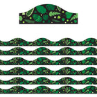 Ashley Productions - Bordure festonnée magnétique - Vert sur fond noir - 12 pi/paquet - Paquet de 6-Décorations et bordures magnétiques colorées pour tableaux blancs, casiers et autres surfaces en acier