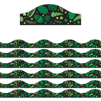 Ashley Productions - Bordure festonnée magnétique - Vert sur fond noir - 12 pi/paquet - Paquet de 6-Décorations et bordures magnétiques colorées pour tableaux blancs, casiers et autres surfaces en acier