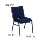 Flash Furniture – Chaise empilable robuste bleu marine à motifs à revêtement Hercules rembourrée de 3 po, 4/pqt-Capacité de poids de 550 lb