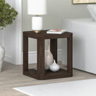 Hudson&Canal - Table d'appoint carrée Stellan 50 cm de large - Brun aulne-Finition en brun aulne aspect bois