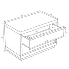 Manhattan Comfort - Table de nuit contemporaine Navis 32" à 2 tiroirs - Chêne blanchi-Une base solide et une structure stable assurent un soutien durable et une fiabilité