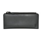 Club Rochelier - Portefeuille mince pour femme avec fermeture éclair sur le dessus - Noir-2 fenêtres d'identification