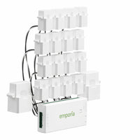 Emporia - Vue 3 Moniteur d'énergie domestique avec 16 capteurs de niveau de circuit 50A-S Installe dans la plupart des panneaux électriques résidentiels avec capteurs à pince et prend en charge systèmes monophasés monophasés divisés et deux fils, également compatible avec systèmes trois fils et systèmes triphasés quatre fils wye avec neutre mis à la terre tn ou tt lors de l utilisation d un capteur 200A supplémentaire vendu séparément