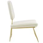 Modway - Ponder Performance Velvet Chaise longue - Ivoire-Cadre en acier inoxydable doré