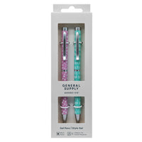 General Supply Goods + Co - Stylo gel vissable - 0,7 mm - noir - pois - paquet de 2  -Stylo gel