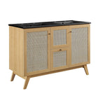 Modway - Soma 48" Meuble de salle de bain à double lavabo - Noir de chêne-MDF et panneau de particules
