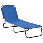 Outsunny - Chaise longue pliante - chaise de bronzage 5 positions - bleu-Ensemble de salle à manger de patio 7 pièces pour patios, gazebos et jardins, conçu pour faciliter l'accueil