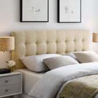 Modway - Emily Tissu rembourré Tête de lit Queen, Beige-Boutons profondément encastrés