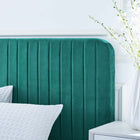 Modway - Celine Chenal Touffé Performance Velvet Lit de plateforme complet, Sarcelle-Assemblée requise