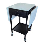 Eddie's - Chariot utilitaire pliable avec tiroir verrouillable - 48 po l x 20 po P-Surface de travail étendue : doté de deux feuilles tombantes de 38,1 cm, le chariot s'étend à une taille généreuse de 121,9 x 50,8 cm, offrant un grand espace de travail pour une organisation et un traitement efficaces