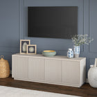 Hudson&Canal - Meuble TV Hanson pour téléviseurs jusqu'à 75" - Blanc aulne-Dimensions du produit : 15,5" L x 70" l x 24" H