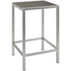 Modway - Shore Terrasse extérieure Aluminium Bar Table, Gris argenté-Table de bar extérieure moderne
