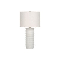 Monarch Specialties - Luminaire - 28 po H Lampe De Table - Résine Crème - Abat-Jour Ivoire / Crème - Transitionnel-Ajoutez de la luminosité à n'importe quel bureau, salon ou chambre avec cette élégante lampe de table cylindrique texturé de 28 pouces de haut, avec une base en résine crème dans un design strié, et un abat-jour en lin ivoire surmonté d'un finial chic en or