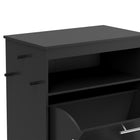 PawHut - Station d’alimentation pour animaux, armoire de rangement, conteneur - noir-Peut être utilisé comme table d'appoint ou table de chevet 