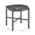 Manhattan Comfort - Ensemble de conversation moderne Sunset pour patio, 3 pièces - Gris - Lot de 3-La table basse présente un plateau avec une fente centrale pour l’évacuation, la rendant parfaite par tous les temps