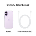 Apple - iPhone 17 - 256 Go - Lavande - Bell et Virgin Plus-CONÇU POUR APPLE INTELLIGENCE - Personnel, privé, puissant. Écrivez, exprimez-vous et faites-en plus sans effort