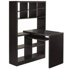 Monarch Specialties - 7021 Bureau - Espresso De Coin Cote Droit Ou Gauche-Ensemble bureau-bibliothèque en forme de L, de conception contemporaine et durable, avec étagères de rangement, dans un stratifié sophistiqué de couleur brun espresso, avec finition sur tous les côtés.