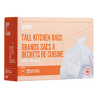 Perk  - Grands sacs à ordures pour cuisine - dessus ondulé - 24 po x 30 po - blanc - Paquet de 20-Ces grands sacs à ordures mesurent 24 x 30 po.