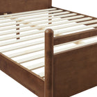 Modway - Leni Grandeur nature Cuir et bois véganes Cadre de lit à plateforme jumelée - Noyer-9