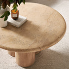 Modway - Tori Rond de 31 pouces Terrasse extérieure Béton Table à manger - Travertin-Nivellement des pieds non marquants