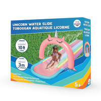 Danaplay - Toboggan Aquatique Licorne 10 Pieds-Longueur extra-large : Mesure 3 mètres (10 pieds), offrant une expérience de glisse palpitante