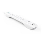 360 ​​Electrical - Multiprise à 7 prises Idealist 3.4 avec 2 ports USB 3,4 A et cordon de 6 pieds - Blanc-1 prise espacée par adaptateur pour s'adapter aux fiches surdimensionnées
