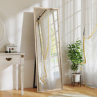 HOMCOM - Miroir rectangulaire corps entier - 21 po l x 64 po H - naturel-Verre trempé incassable garantissant sécurité et clarté durable 