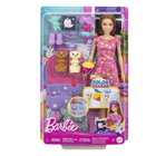 Barbie - Soirée Pyjama Chiots - Coffret Poupée, Chiots, Accessoires-Place aux doux rêves pour les amoureux des chiots avec ce coffret Barbie « Soirée pyjama avec chiots » de plus de 10 pièces