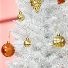 HOMCOM - Sapin de Noël artificiel 7' mince - décoration de fête - blanc-Dimensions totales : Φ21.75" x 82.75" H 
