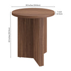 Hudson&Canal - Table d'appoint ronde Anders de 50 cm de largeur, , noyer satiné-Dimensions du produit : 20" L x 20" l x 22" H