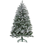 HOMCOM - Sapin de Noël Artificiel Flocké de 5 pieds avec Support Métallique - Branches Articulées-Les branches recouvertes de neige imitent un aspect hivernal et fraîchement enneigé  