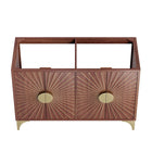 Modway - Daylight 48" Meuble de toilette de salle de bain compatible double lavabo (non inclus) - Noyer-Bois massif de manguier