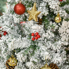 HOMCOM - Sapin de Noël artificiel 6' forme crayon enneigé - ouverture automatique-Base solide et durable pour une meilleure stabilité