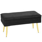 HOMCOM - Banc de rangement rembourré pour bout de lit - noir-Un rembourrage épais en mousse et une surface au toucher velours offrent une assise confortable 