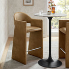 Modway - Talia 41 pouces Cuir végane Tabouret de bar - Grillé-Cadre en bois courbé