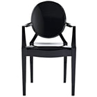 Nicer Furniture - fauteuil fantôme de Louis XVI - noir - 2 pièces-Fabriqué en polycarbonate noir moulé robuste