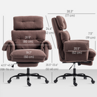 HOMCOM - Chaise de bureau exécutive ergonomique inclinable avec repose-pieds - café-Roulettes en PU silencieuses et lisses et siège pivotant pour protéger le sol et assurer des déplacements silencieux