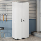 Manhattan Comfort - Armoire de garage moderne Fortress 77 cm (30,3 po) - Blanc-Comprend 3 étagères réglables et 1 étagère fixe