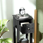 HOMCOM - Table de nuit - noir - lot de 2-La base surélevée permet un nettoyage facile du sol et une bonne aération