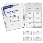 C-Line - Badges de visiteur avec journal de registre – Taille du badge 3-5/8 po x 1-7/8 po - Ensemble de 150 badges et carnet de bord-Lorsque le badge est rempli, les noms des visiteurs sont inscrits dans le registre, fournissant une trace écrite de leur visite dans votre établissement.