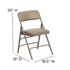 Flash Furniture – Chaise pliante HERCULES en métal à 3 barreaux et à 2 pivots, siège en vinyle beige (HAMC309AVBGE)-Cadre en acier tubulaire de 22 mm x 1,2 mm
