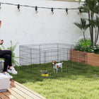 PawHut parc pour chien pliable 8 panneaux avec couvercle supérieur - 24 po H-Utilisation en extérieur avec des piquets de sol pour une stabilité accrue. 