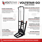 Voltstair - Go Diable Électrique Monte-Escaliers - Capacité 150 Lb-Pèse seulement 34 lb, ce qui le rend léger et facile à transporter