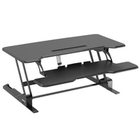 Mount-It! - Convertisseur de bureau électrique avec plateau de 38 pouces, noir-Transformez votre bureau traditionnel en un poste de travail assis-debout actif grâce à ce convertisseur de bureau debout motorisé
